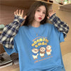 オシャレ度満点 ラウンドネック 個性的なデザイン カートゥーンプリント Tシャツ＜U-2257＞