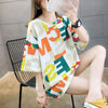 売り切れ必至 カラーマッチング 個性派 プリント全2色 半袖Tシャツ カットソー ＜U-8556＞