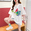 カジュアル プリント 好感度満載 ラウンドネック Tシャツ カットソー＜U-3118＞