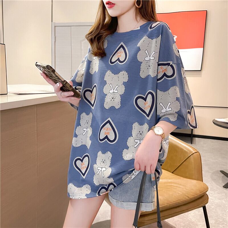好感度満載 プリント 美感いっぱい Tシャツ カットソー＜U-3343＞
