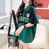 ファッションカジュアルネットレッドルーズポロカラー半袖Tシャツ<U-2856>