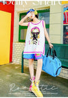軽い生地が夏にぴったり！ ノースリーブ プリント全2色 Tシャツ カットソー＜U-11359＞