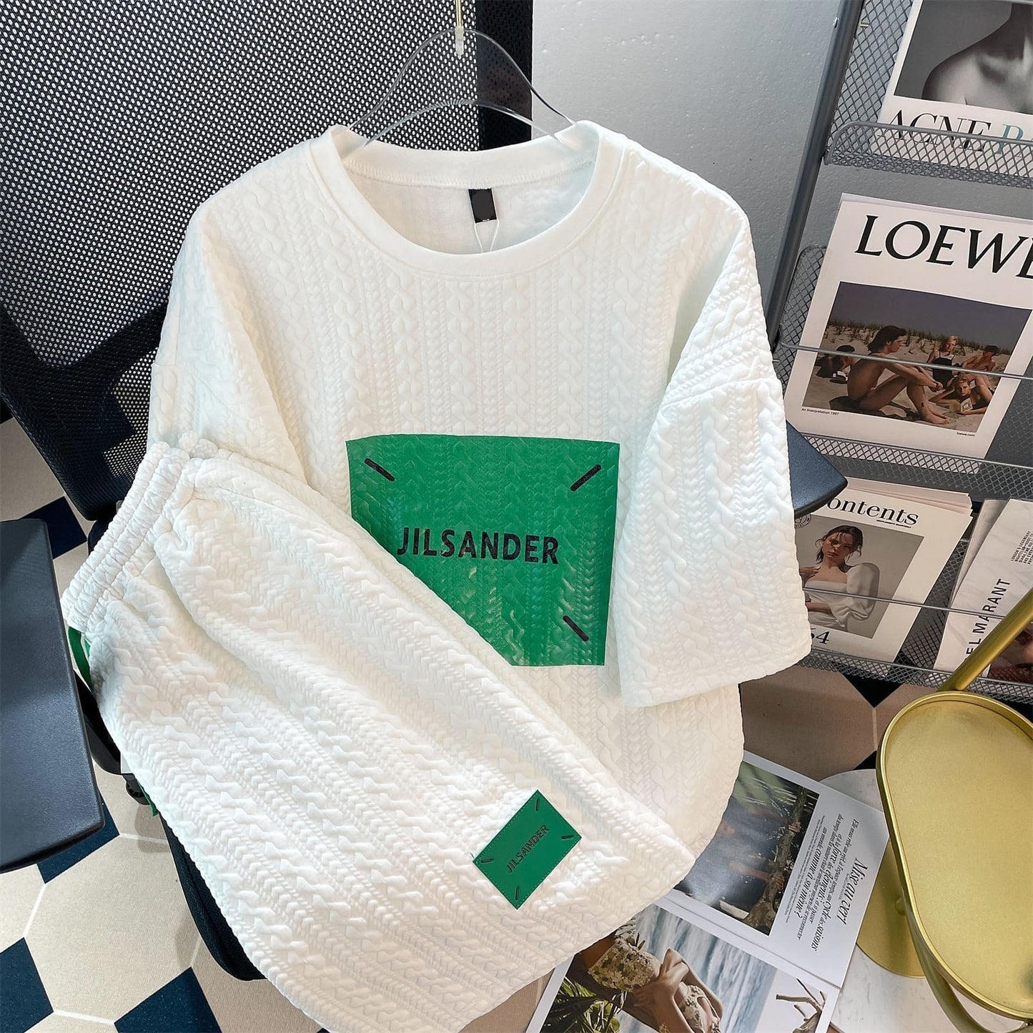 ゆったり感アップ 切り替え 美人度アップ Tシャツ＋ショートパンツ セットアップ＜U-3457＞