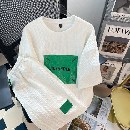 ゆったり感アップ 切り替え 美人度アップ Tシャツ＋ショートパンツ セットアップ＜U-3457＞