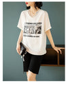 話題沸騰中 ファッション 着回し力抜群 プリント 2色選択 半袖Tシャツ＜U-8621＞