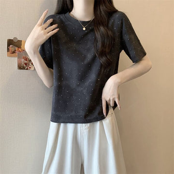 着回し力抜群 ホットダイヤモンド 定番シンプル 全2色 半袖Tシャツ カットソー ＜U-8591＞