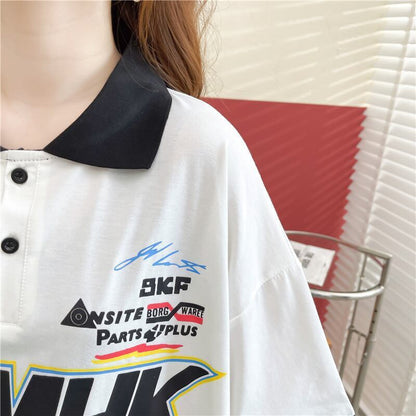 着心地抜群 切り替え 女性力を高める プリント Tシャツ カットソー＜U-3524＞