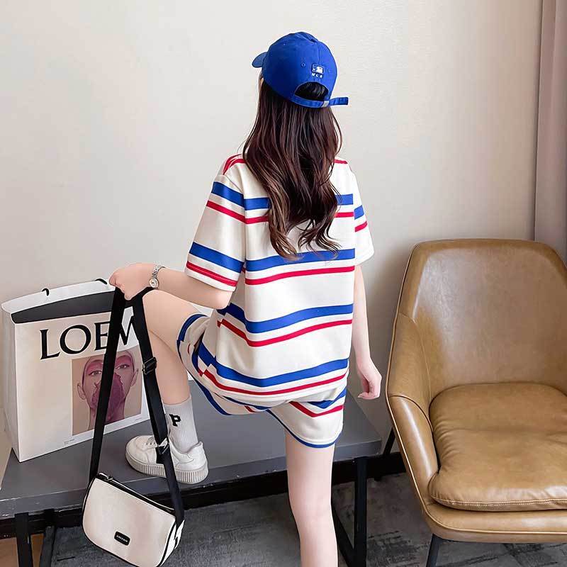絶対欲しい 真夏も快適 美人度アップ カジュアル 半袖 Tシャツ ショートパンツ セットアップ ＜U-11192＞