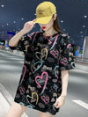 新商品 カジュアル 個性派 プリント ゆったり 半袖Tシャツ＜U-8534＞