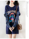 超人気 切り替え フリル プリント ロング カットソー ワンピース＜U-4022＞