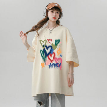 売り切れ必至 プリント ファッション 4色選択 半袖Tシャツ＜U-8594＞