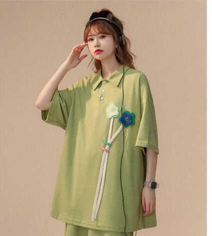 期間限定 ゆったり感アップ ファッション Tシャツ＋ショートパンツ セットアップ＜U-8679＞