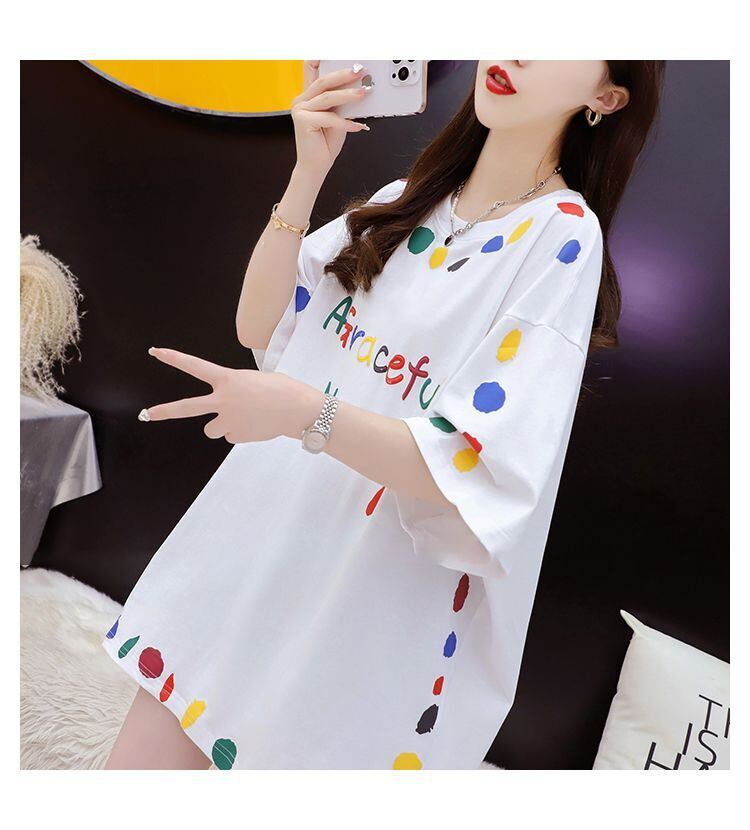 売り切れ必至 プリント ファッション 切り替え 全2色 半袖Tシャツ＜U-8623＞