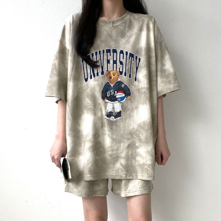 夏に嬉しい機能付き 全5色 軽くて涼しくて可愛い！ 半袖 Tシャツ ショートパンツ セットアップ ＜U-9269＞