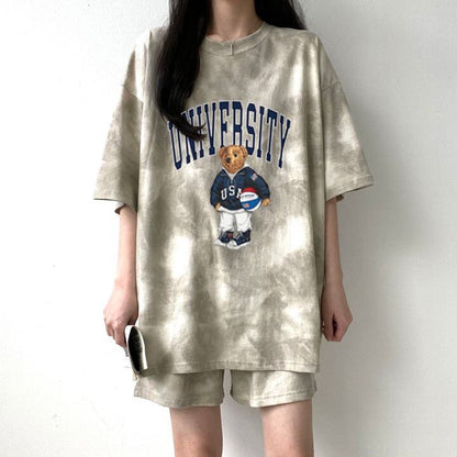 夏に嬉しい機能付き 全5色 軽くて涼しくて可愛い！ 半袖 Tシャツ ショートパンツ セットアップ ＜U-9269＞