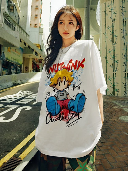話題沸騰中 目を奪われる 流行新作 カジュアル ゆったり 全2色 半袖Tシャツ＜U-9295＞