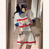数量限定 プリント切り替え カジュアル 半袖Ｔシャツⅹパンツセット全2色 <U-8665>