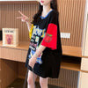 おすすめ アルファベット 個性派 プリントTシャツ ゆったり半袖＜U-8090＞