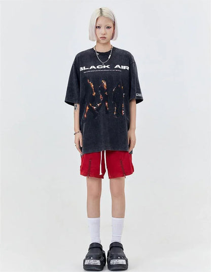 タイドブランド  アメリカンストリート レトロフレームプリントTシャツ<U-2905>