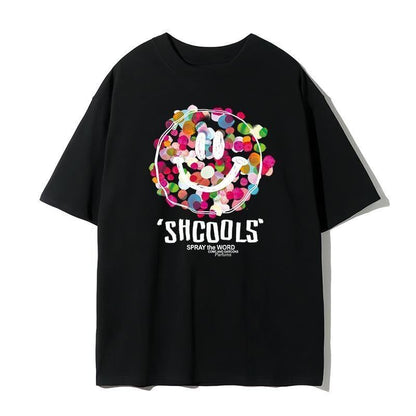 話題沸騰中 スマイリー カジュアル 半袖 Tシャツ <U-8651>