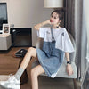 個性的なデザイン 2色選択可 一目惚れ レイヤード風 Tシャツ カットソー＜U-8286＞