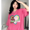 絶対欲しい大人可愛い カジュアル 高見えデザイン プリント全6色 半袖Tシャツ<U-9328>