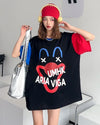 お勧めカラーマッチング ゆったり ビッグロゴ 半袖Tシャツ 全2色＜U-4838＞