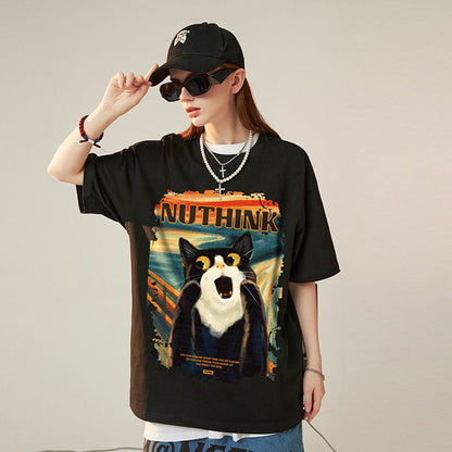 絶対欲しい デザイン性抜群 売り切れ必至 ファッション プリント 4色選択 半袖Tシャツ＜U-9293＞