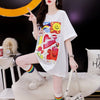 スタイリッシュ 切り替え 一目惚れ プリント Tシャツ カットソー＜U-3531＞
