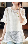 好感度UP カジュアル 今季マストバイ ファッション 透かし彫り Tシャツ<U-8396>