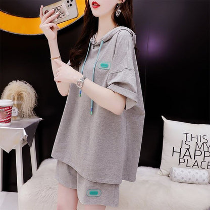 オシャレ度満点 Tシャツ＋ショートパンツ ゆったり感アップ セットアップ＜U-3466＞