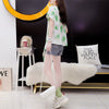 ゆったり感アップ 3色選択可 オシャレ度満点 プリント Tシャツ カットソー＜U-3100＞