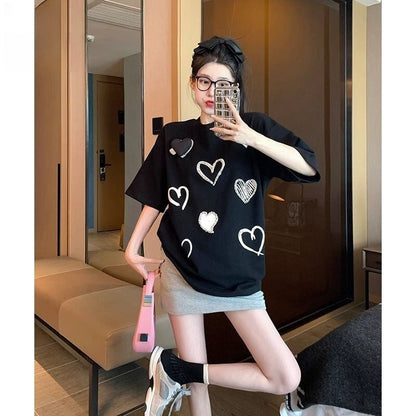 超人気 特別デザイン カジュアル ファッション プリント 全3色 半袖 Tシャツ <U-8918>