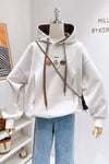 定番シンプルゆったりフード付きパーカ全3色トップス<U-4742>