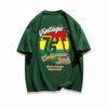 早い者勝ち カジュアル ファッション感満々 ダブルプリント 全5色 半袖Tシャツ<U-9271>