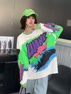 着回し力抜群 アバンギャルド 個性的なデザイン プリント全2色 Tシャツ<U-9225>