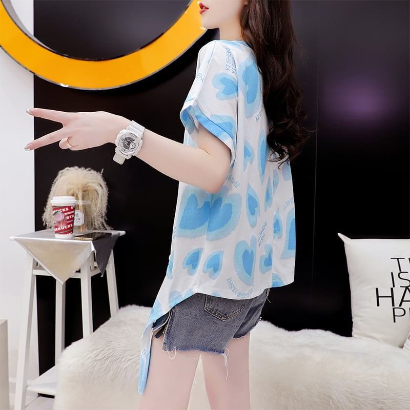 ゆったり感アップ 3色選択可 オシャレ度満点 プリント Tシャツ カットソー＜U-3100＞