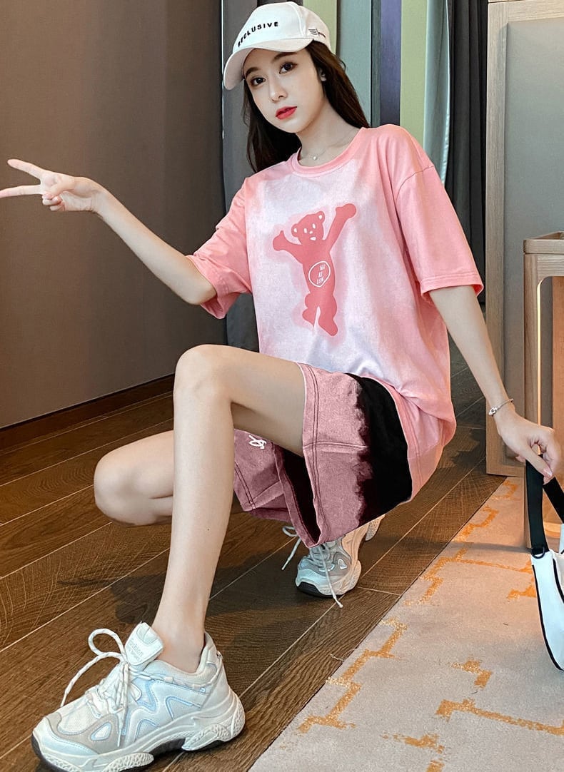 数量限定 ファッション 個性派 半袖Ｔシャツⅹパンツセット全4色<U-8783>