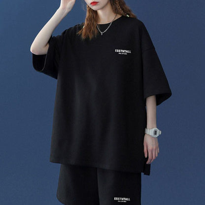 【半額セール】早い者勝ち  男女兼用 半袖Ｔシャツⅹパンツセット全4色<U-6549>