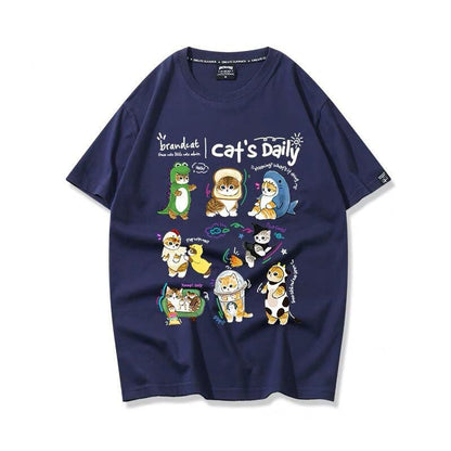 超人気 軽くて涼しくて可愛い！デザイン性抜群 カジュアル プリント全6色 半袖Tシャツ<U-9319>