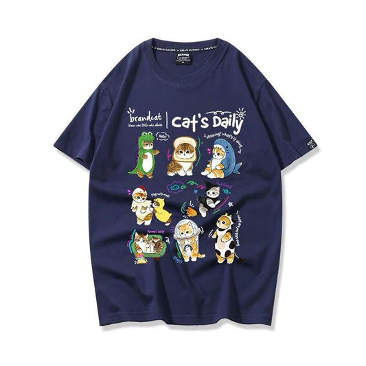 超人気 軽くて涼しくて可愛い！デザイン性抜群 カジュアル プリント全6色 半袖Tシャツ<U-9319>