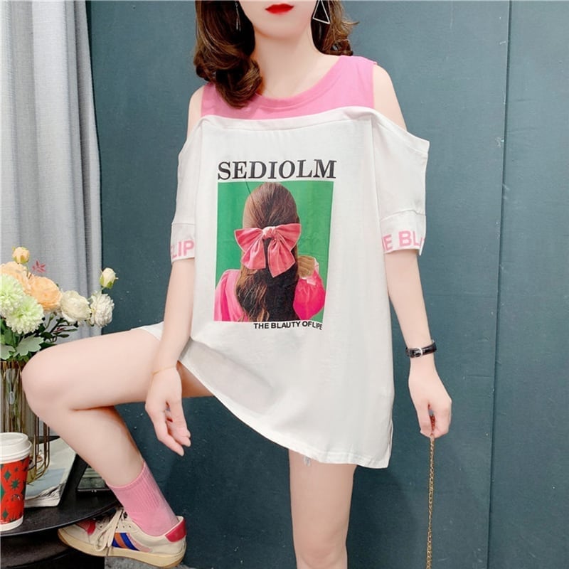 今季大好評 3色選択可 美感いっぱい ベアトップ Tシャツ カットソー＜U-3203＞