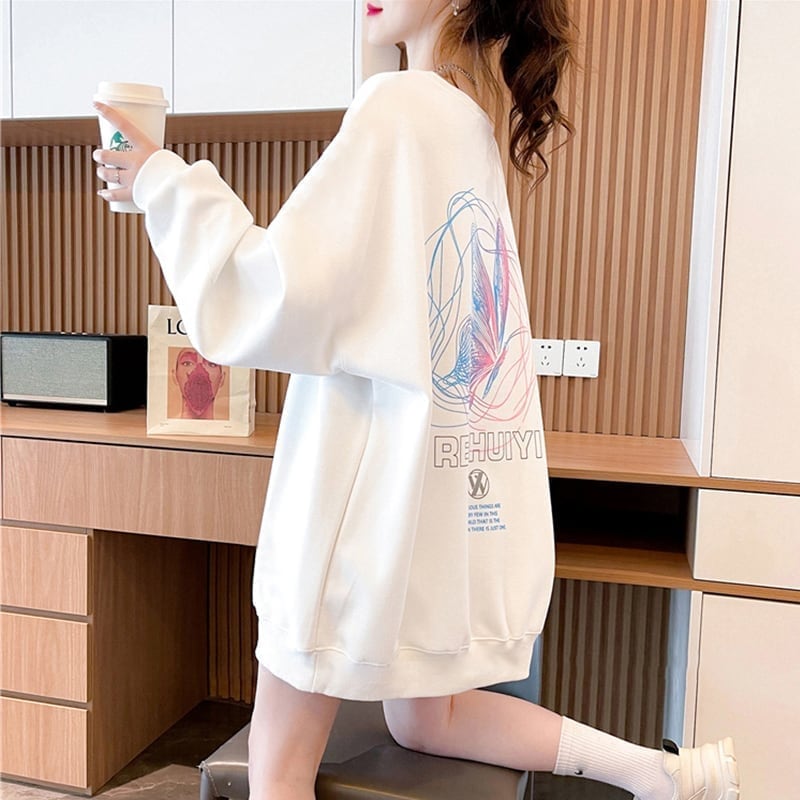 着心地抜群 プリント 女性力を高める スウェット パーカー＜U-3777＞