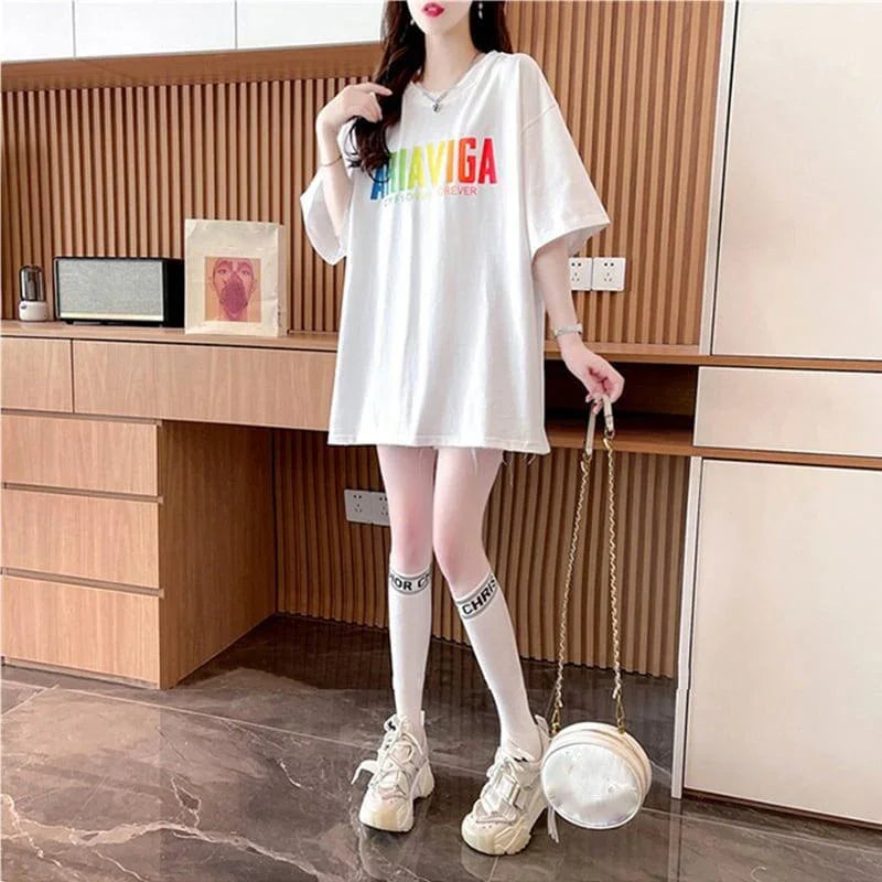 スタイリッシュ ラウンドネック 一目惚れ アルファベット Tシャツ カットソー＜U-2888＞