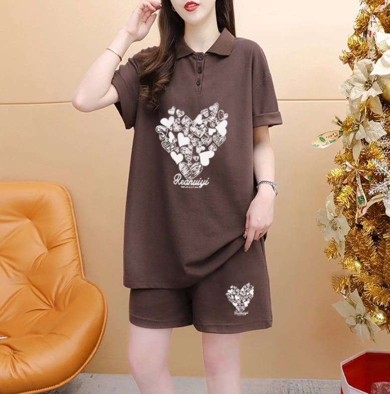 売り切れ必至 シンプル 清涼感たっぷり 半袖Tシャツ＋パンツ セットアップ＜U-8195＞