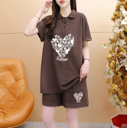 売り切れ必至 シンプル 清涼感たっぷり 半袖Tシャツ＋パンツ セットアップ＜U-8195＞