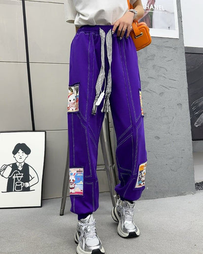 【数量限定】売り切れ必至 カジュアル ファッション 上品 切り替え パンツ<U-4916>