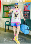 軽い生地が夏にぴったり！ ノースリーブ プリント全2色 Tシャツ カットソー＜U-11359＞