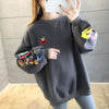 【人気商品再入荷】超人気 キュート ファッション ルーズ 男女兼用 スウェット<U-6837>