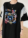おすすめ レース ファッション 切り替え プリント Tシャツ カットソー ワンピース＜U-8535＞